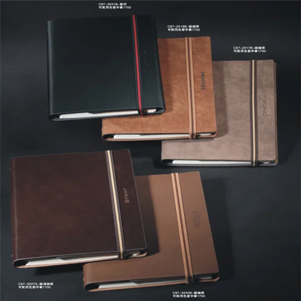 2017 elastic leather notebook stationery book for school students