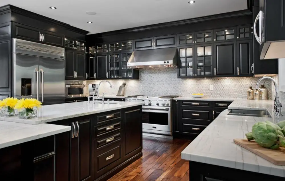 French country style Multifunetional high end wood kitchen furniture set factory in Foshan