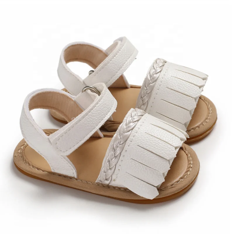 
Baby Girl Sandals Princess Shoes Solid Color Tassel Breathable Soft Sole Anti-slipping PU Leather Fashion Sandals Beach Sandals 