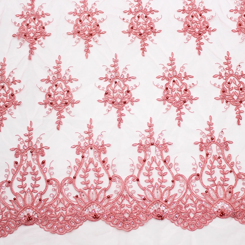 african embroidered textile beaded 3d floral gold stretch wedding dress mesh big french lace fabric with rhinestone