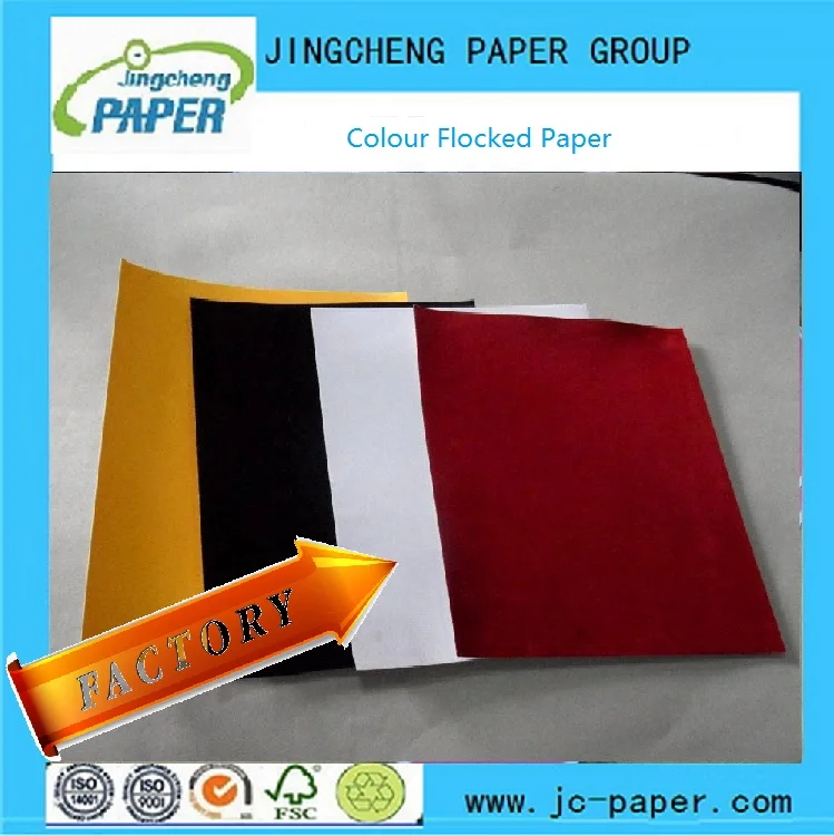 Black or colour flocked paper for wrapping