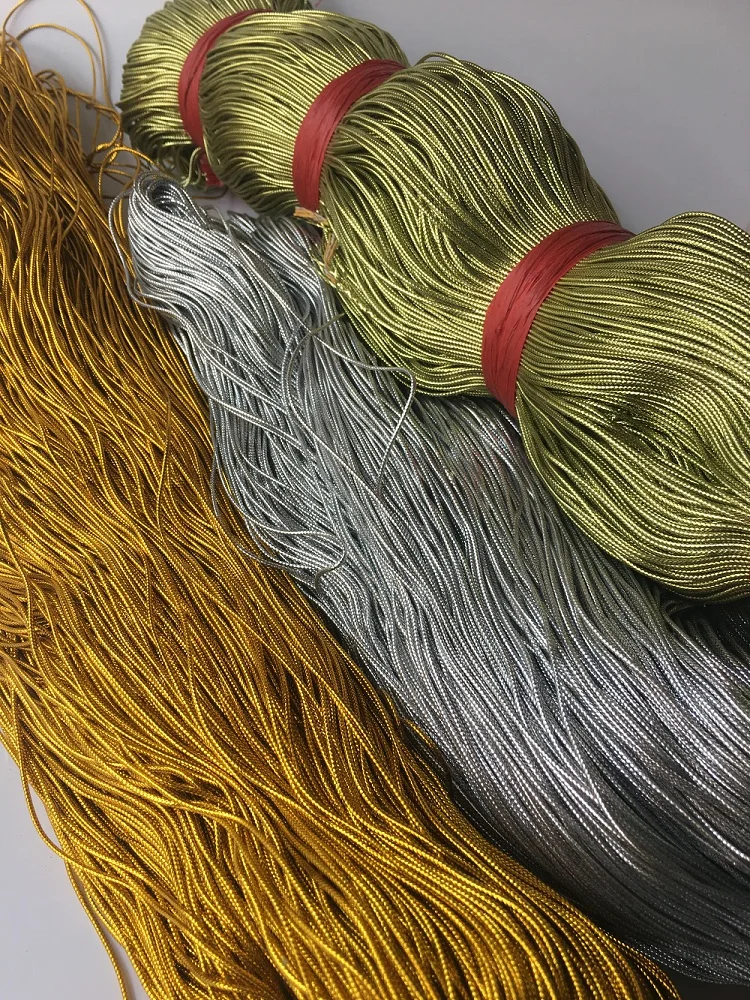 Gold and Silver Metallic String Twisted with Cotton