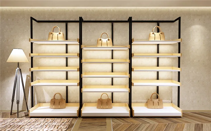 Professional Boutique Display Showcase Wall Shelves for Handbags Design Store Furniture Decoration