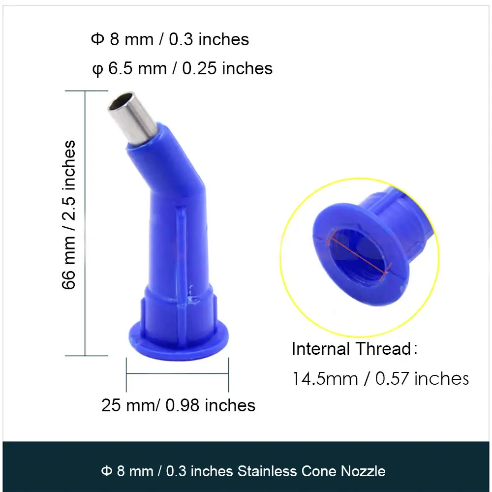 Bent Plastic Cone for Caulking Gun Sausage & Cartridge Type Stainless Caulk Nozzle Dual-use Structural adhesive Apply for Door W