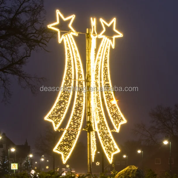 Christmas Pole Motif light/Christmas Street LED lighted stars decoration outdoor Lamp post
