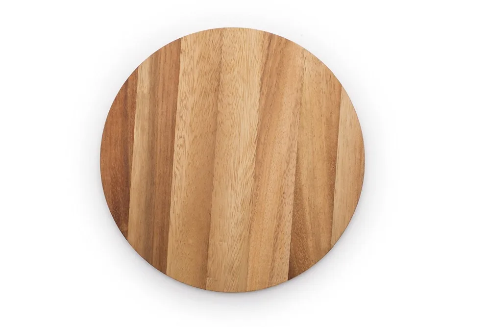 2017 hot sale kitchen use round acacia wood cutting board wholesale
