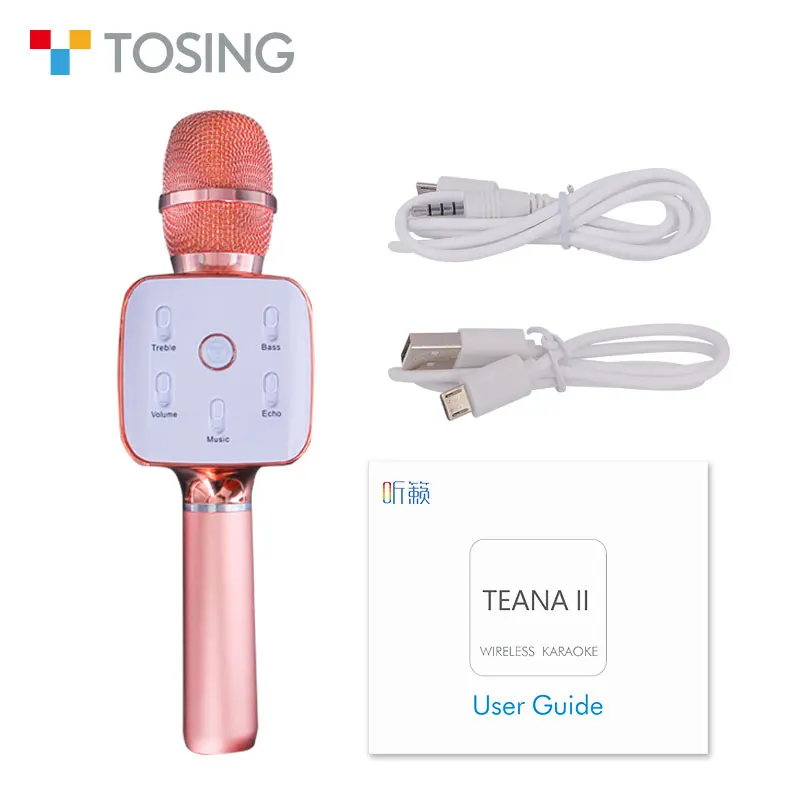 Мобильный телефон, лучший беспроводной динамик, микрофон для караоке, машина для пения, воспроизведения музыки Tosing02