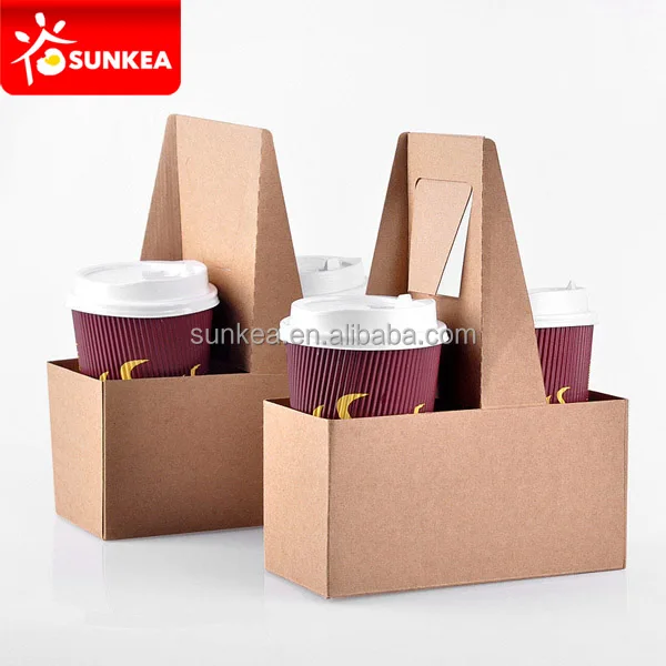Durable cardboard takeaway coffee paper cup holder