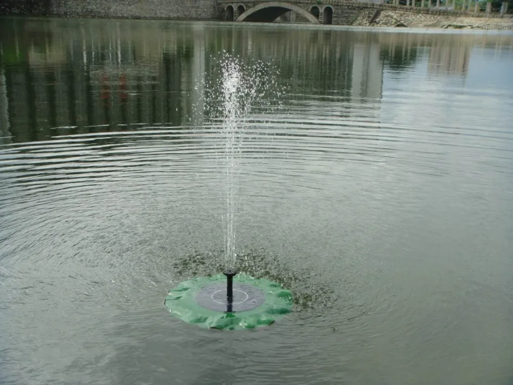 Solar floating fountain with decorative lily surround Lotus leaf solar powered fountain pump for Garden Pond