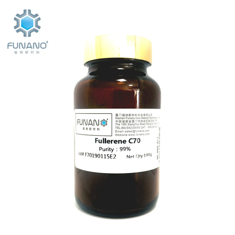 c70 99% Manufacturer funano  99% fullerene c70 used for cosmetic raw and chemicals raw