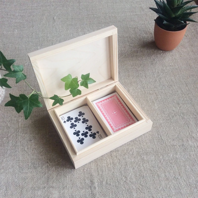 Cheaper custom wood gift box playing card wood box gift packaging