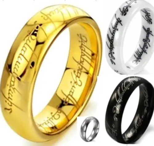 
New Hot The Lord of the Rings Tungsten Ring Gold Color Ring Men and Women Gifts Wedding Jewelry 