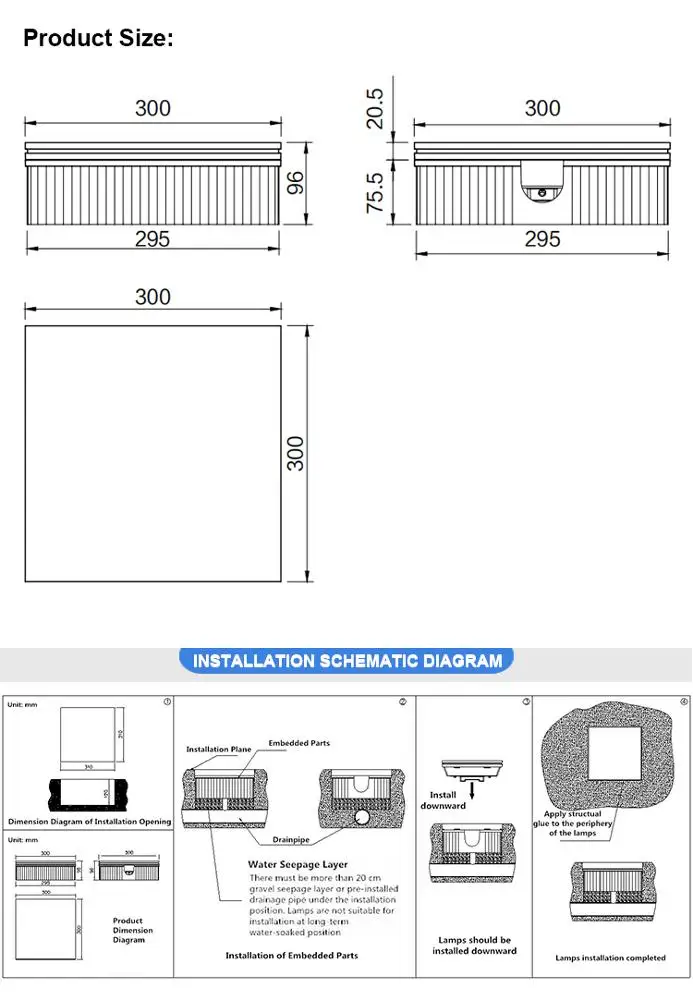 Low voltage color changing buildings square IP67 12W led RGB Paver light Landscape Lamps outdoor led brick
