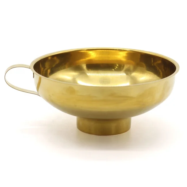 Gold Copper Plated Stainless Steel Regular and Wide Mouth Jars Canning Funnel with Handle
