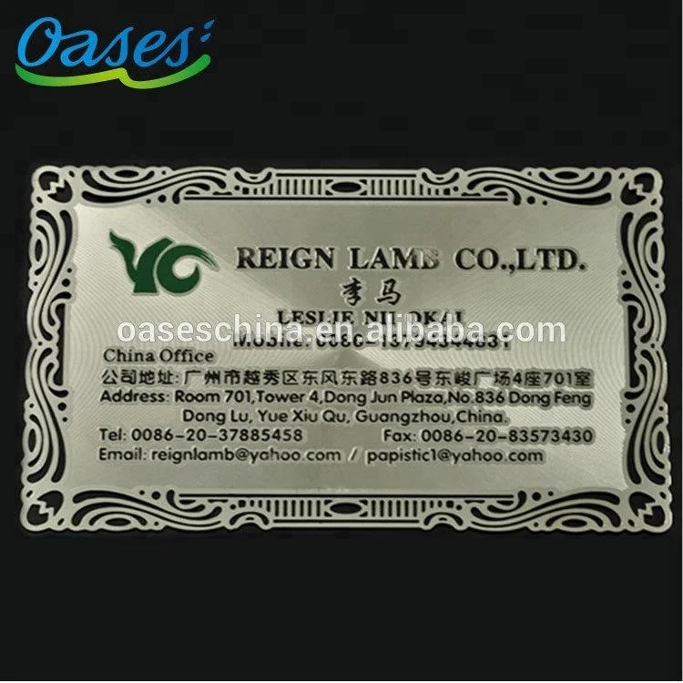 304 stainless steel metal visiting card etched and printing