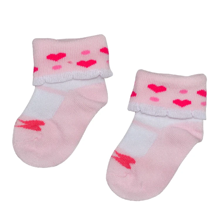 Hot Selling Lovely Heart-shape Pattern Printed Newborn Baby Socks 010