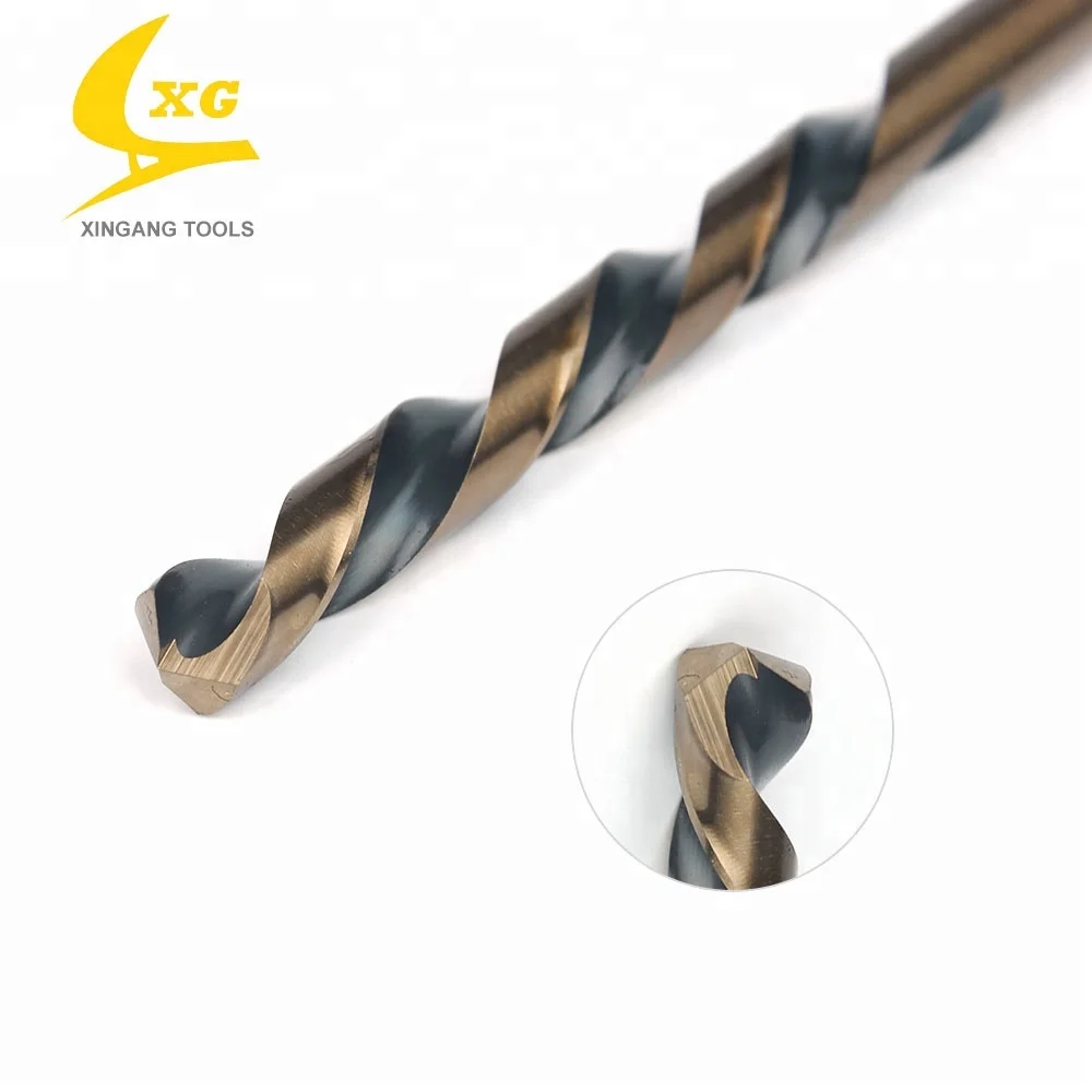
high quality professional manufacturer straight shank 1-20mm black&amber color fully ground drill bit for metal drilling 