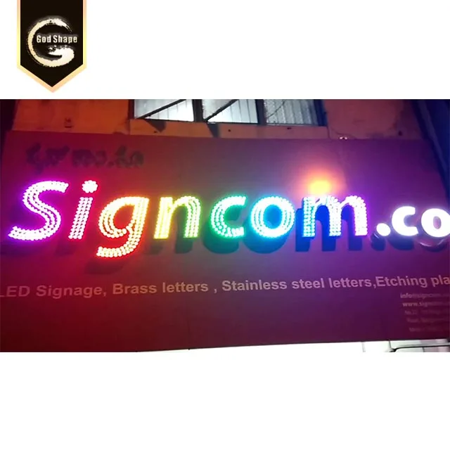 Outdoor lighted signs luminous front light up channel letter box sign board led neon light alphabet letters