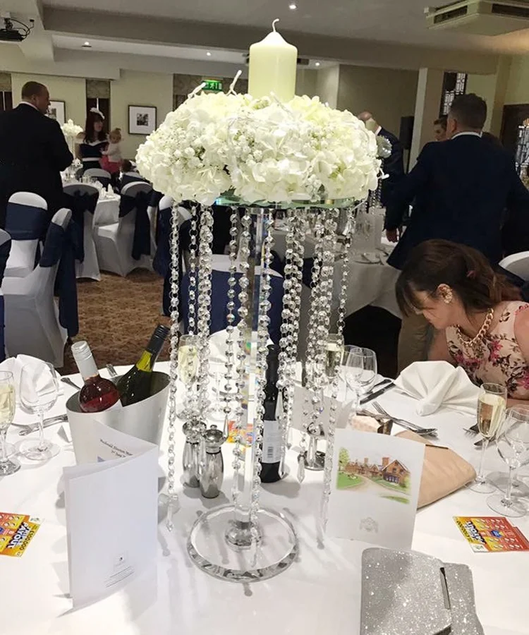 wholesale chandelier wedding road crystal flower stand for table center piece