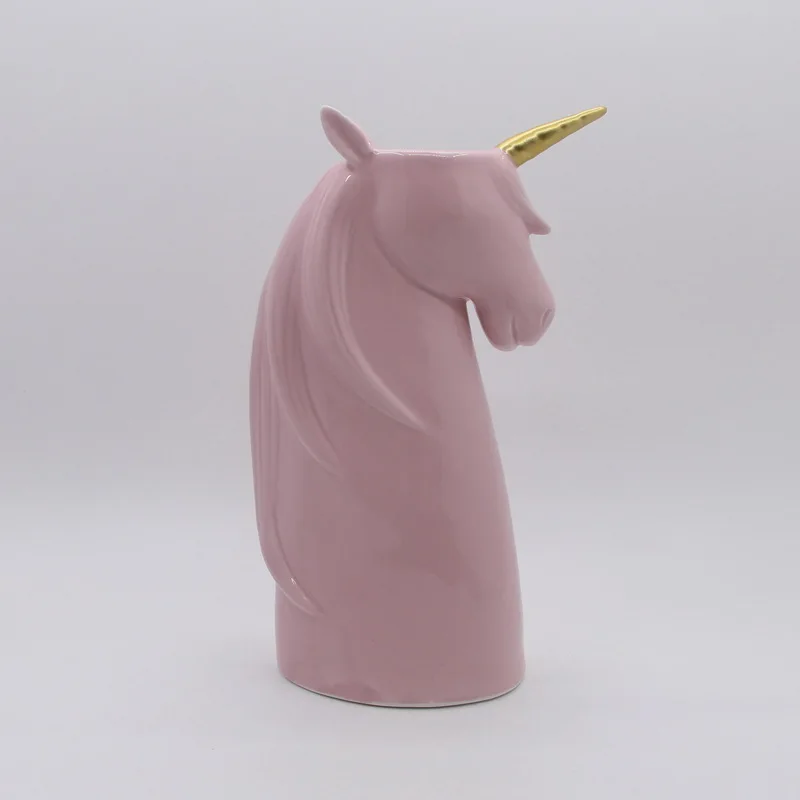 New design unicorn ceramic flower vase