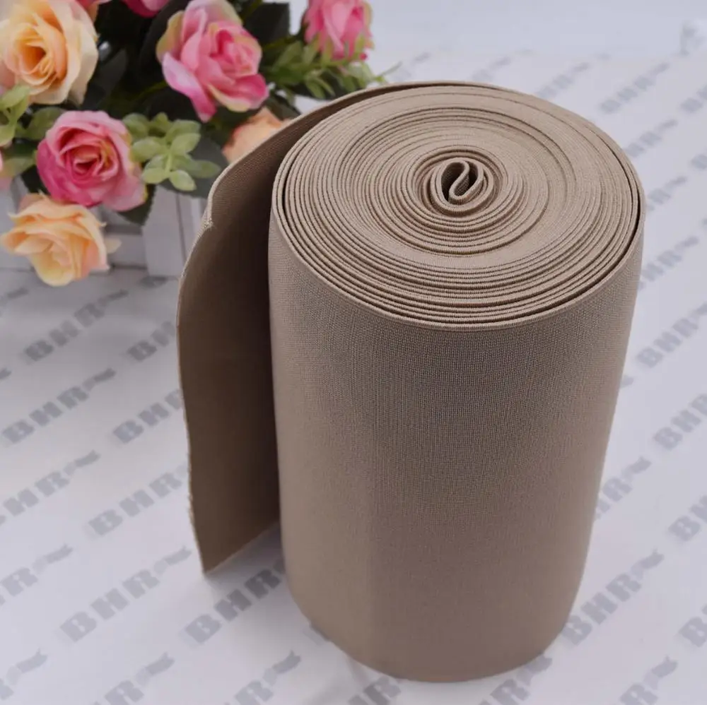 18cm 20cm wide black brown polyester elastic band latex straps rubber bands for boots shoe strap flat braided elastic band for g