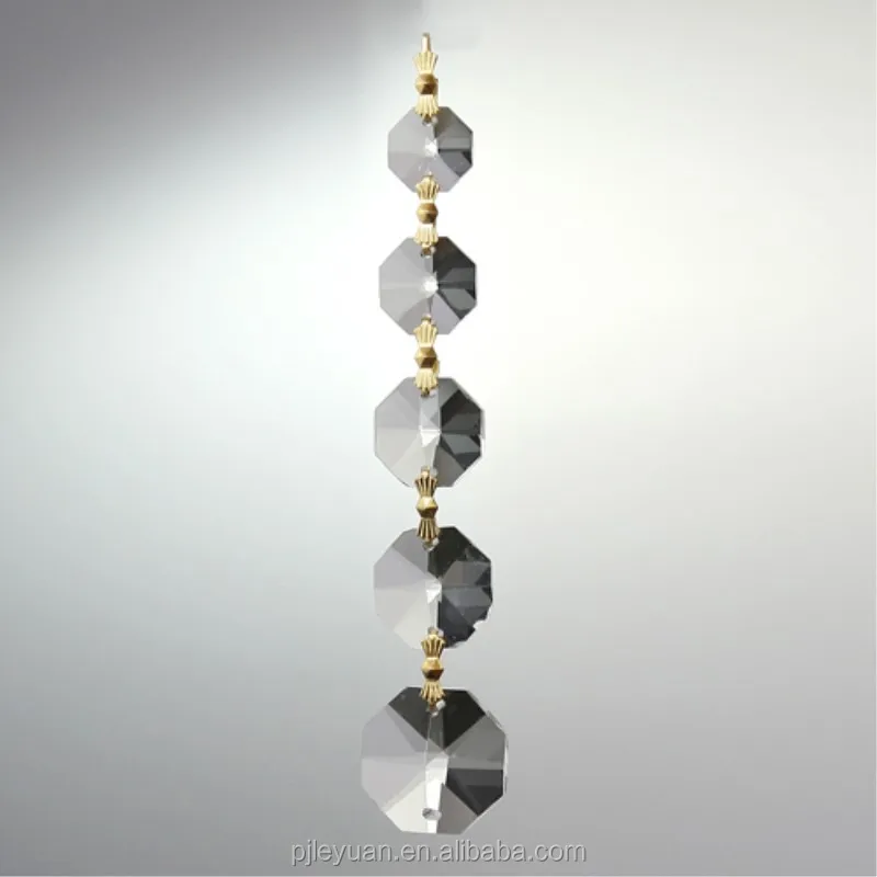 14 мм прозрачные стеклянные Восьмиугольные бусины для люстры и украшения дома