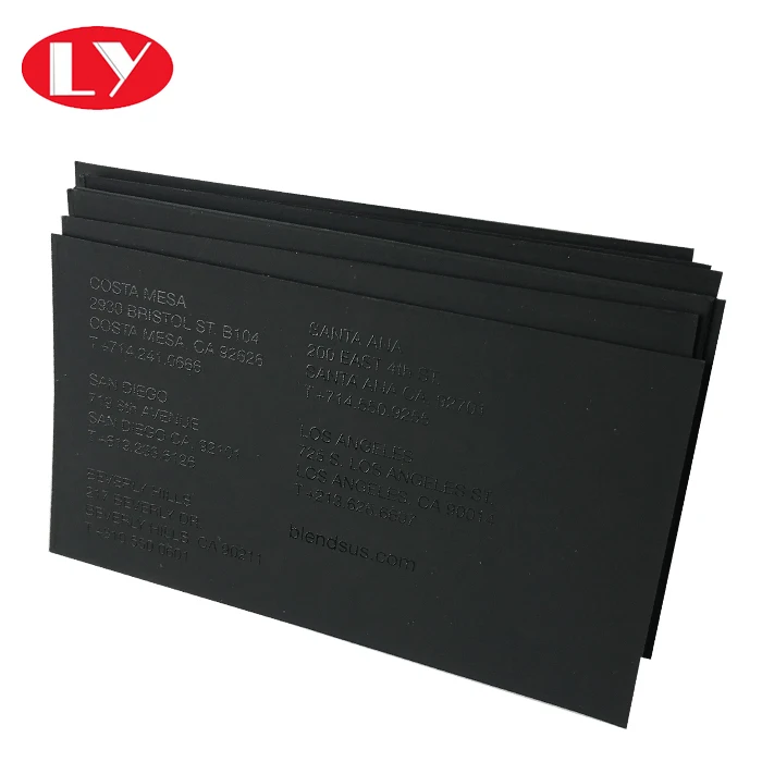 Paper Spot UV Company Black Soft Touch Business Cards Printing
