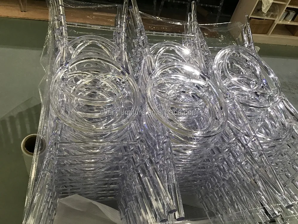 Qingdao Eventfur Wholesale cheap transparent polycarbonate stacking clear acrylic chair