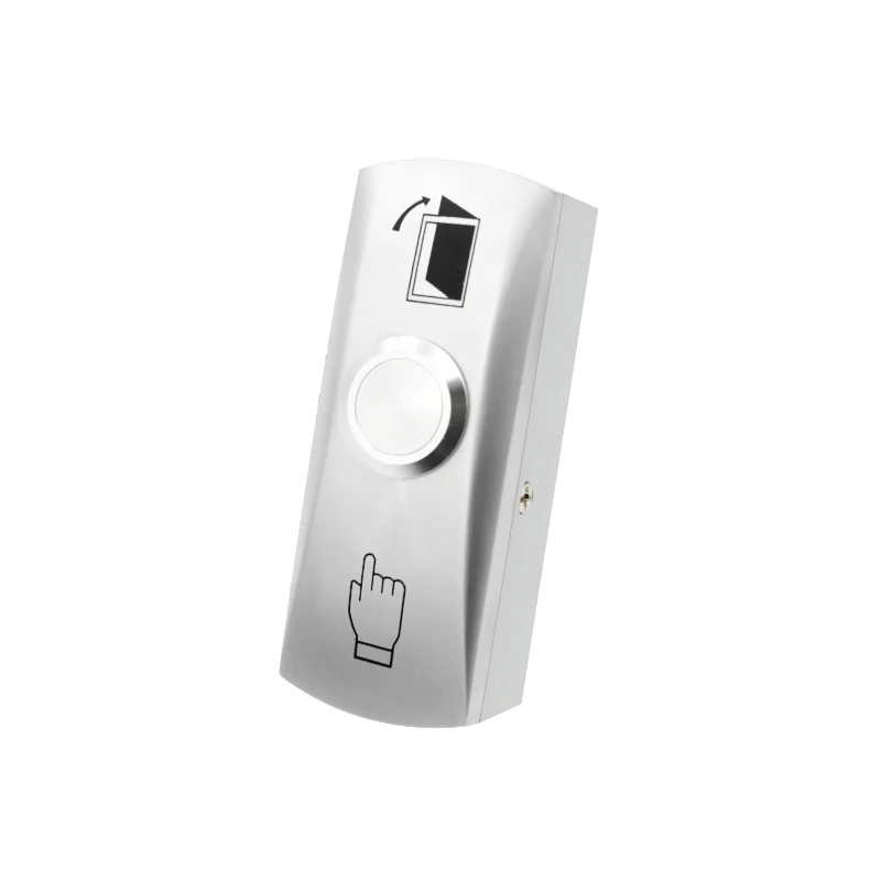 Narrow Thin Flat Switch Surface Mount Mini Zinc Alloy Metal Door Exit Release Button Push To Exit Button For Access Control