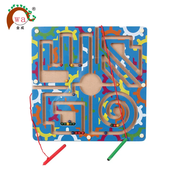 Children Wooden Intellectural Development Maze Toys with Magnetic Pen Good for Parent-Child Interaction