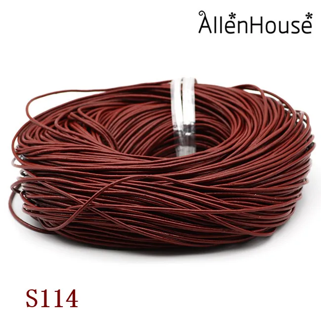 wholesale 100 yards/spool cheap black brown 1mm 1.5mm 2mm 3mm solid real leather cord lace for jewelry making