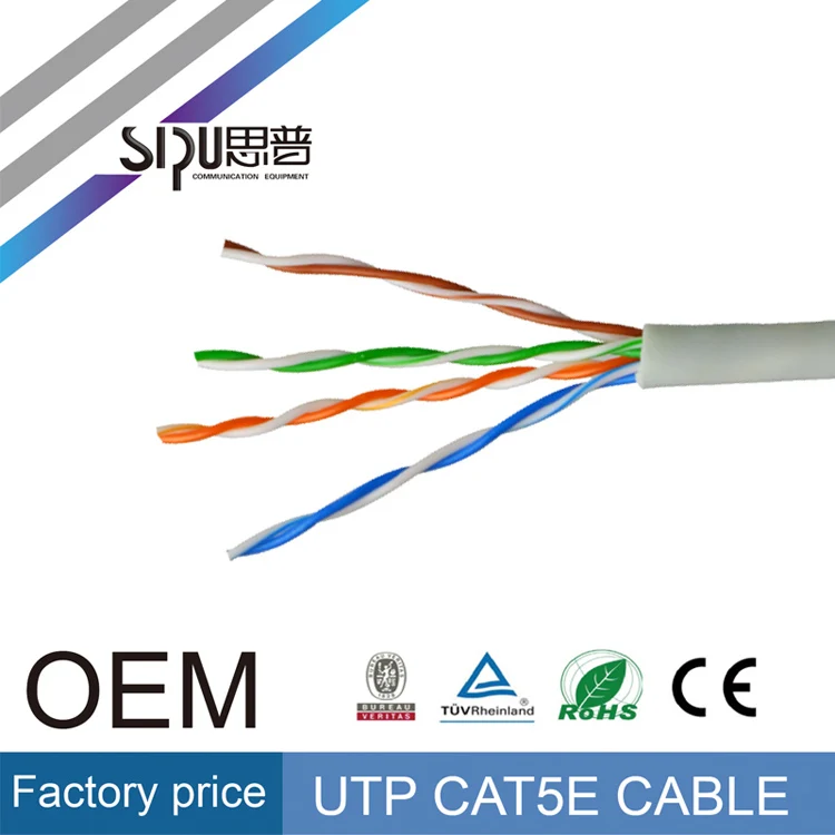 SIPU 305 m/box utp lan кабель cat5e 4pr 24awg utp кабель cat5e производителя В Китае
