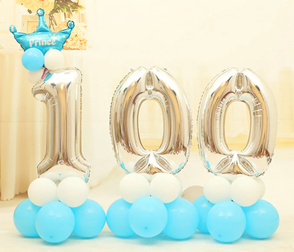 Фольгированный воздушный шар в форме цифры, украшение для дня рождения