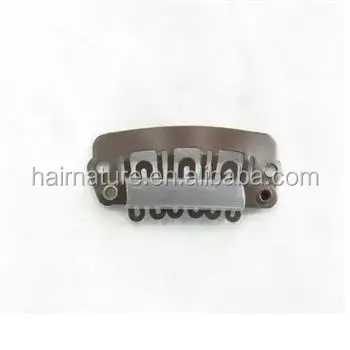 
toupee wig clips Korean Snap Metal Clips Hair Extension Weft Toupee Wig 28mm Black Brown #4 