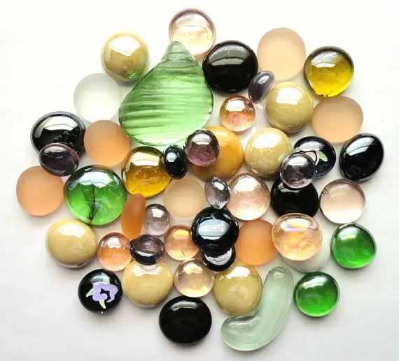 wholesale large colored decorative round glass gem stone for vase filler home decoration