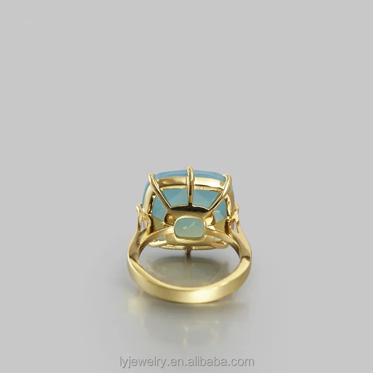 Precious handmade cut green gemstone rings sterling silver natural stones green aventurine ring