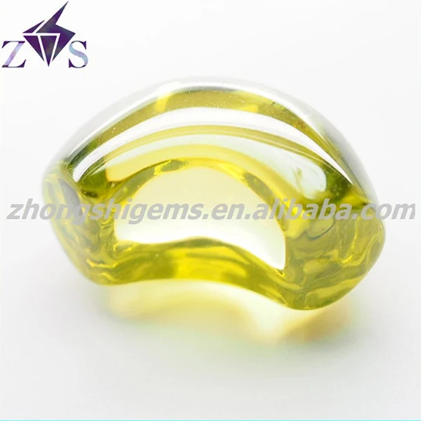 Fancy cut light olive cabochon semiprecious stone