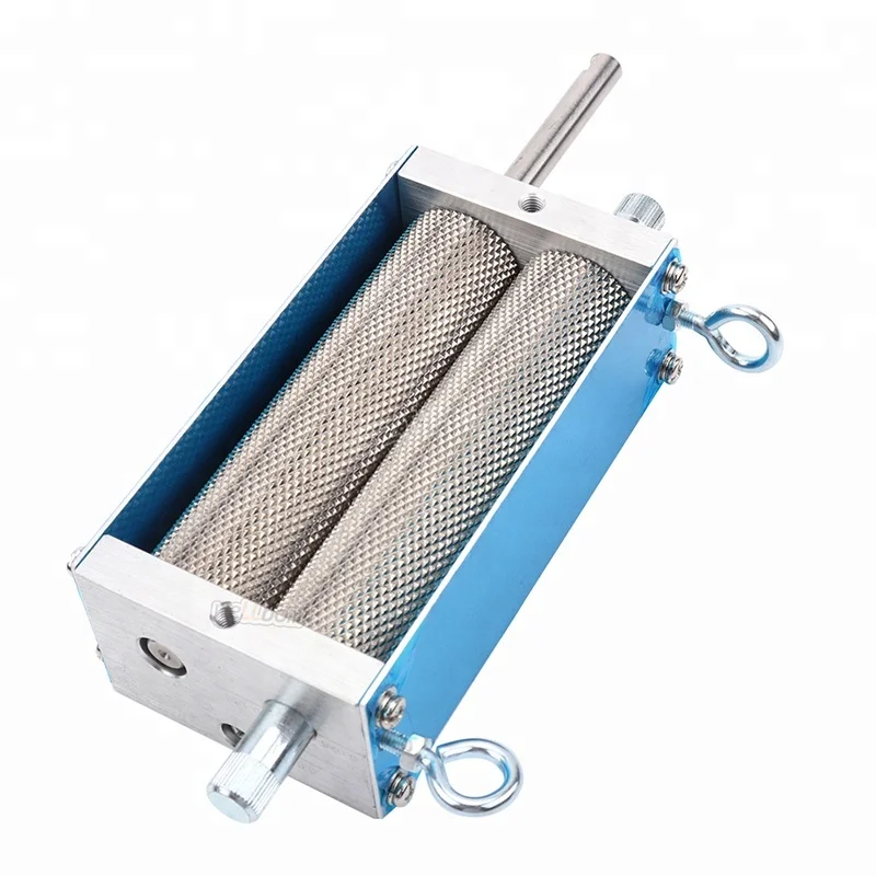 304 Stainless Steel Homebrew Grain Roller Malt Mill  with Rubber Strips Protect Loop for Beer