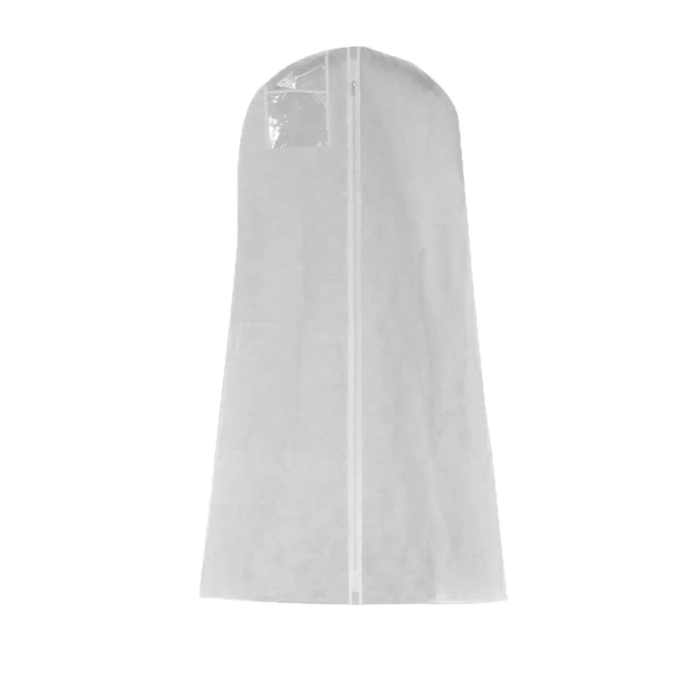 Custom printed non-woven white fabric zippered folding wedding dress garment bag