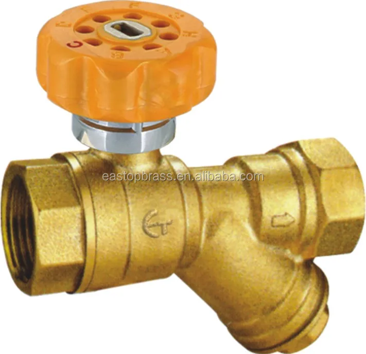 supplier long steel handle brass lockable ball valve with y-strainer