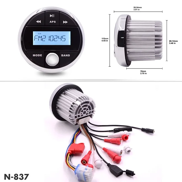 
Made-in- China LCD waterproof MP3 marine audio stereo 