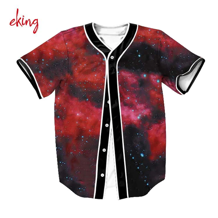 Custom Oversized screen print button down baseball jersey