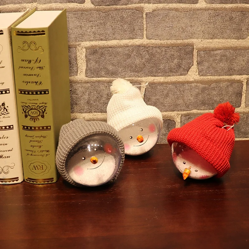 Clear Plastic Christmas Ornaments Embroidered Flocked Hollow Balls Decorative Home Wedding Party DIY Crafts Fillable Hanging