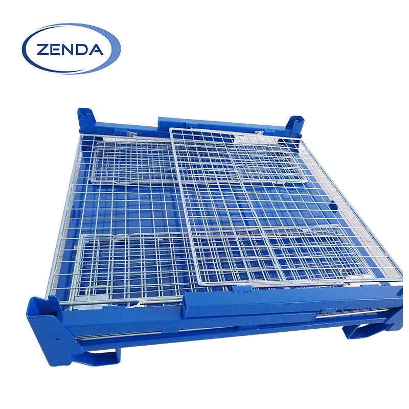 Quality Guarantee European Type Wire Container Pallet Cage Stillages Steel Mesh Box