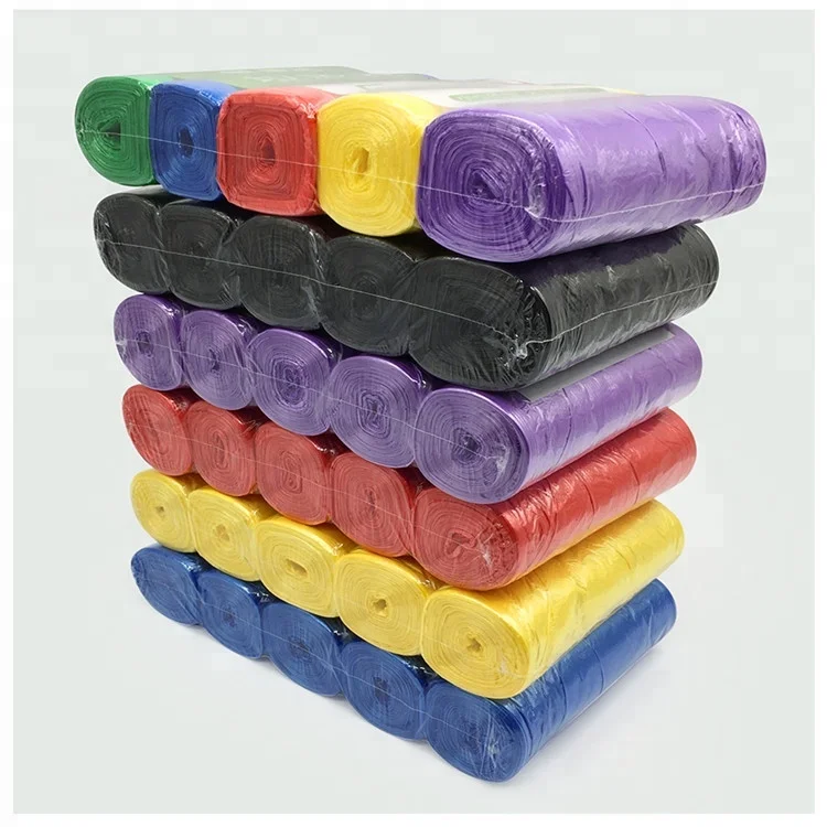 Stock home Reusable  Colorful on Roll machine made Plastic Garbage Bags