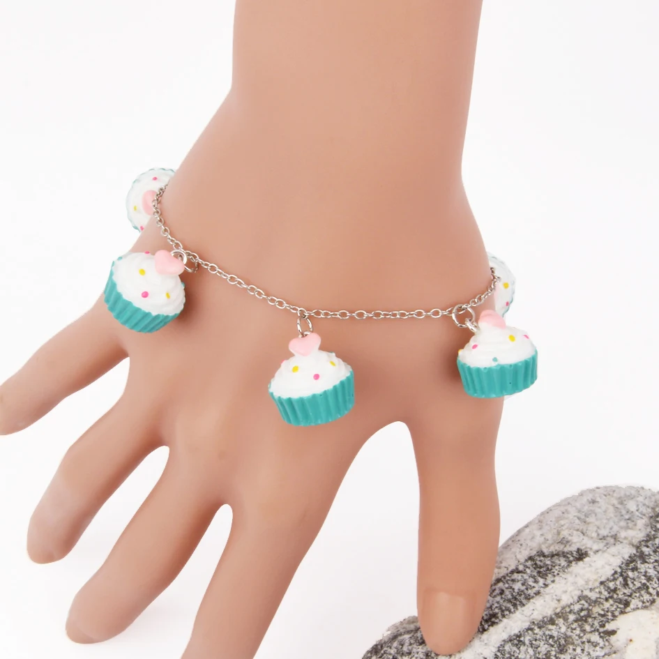 
Oktoberfest accessories cup cake bracelet girls candy cupcake enamel kids charms jewelry bracelet 