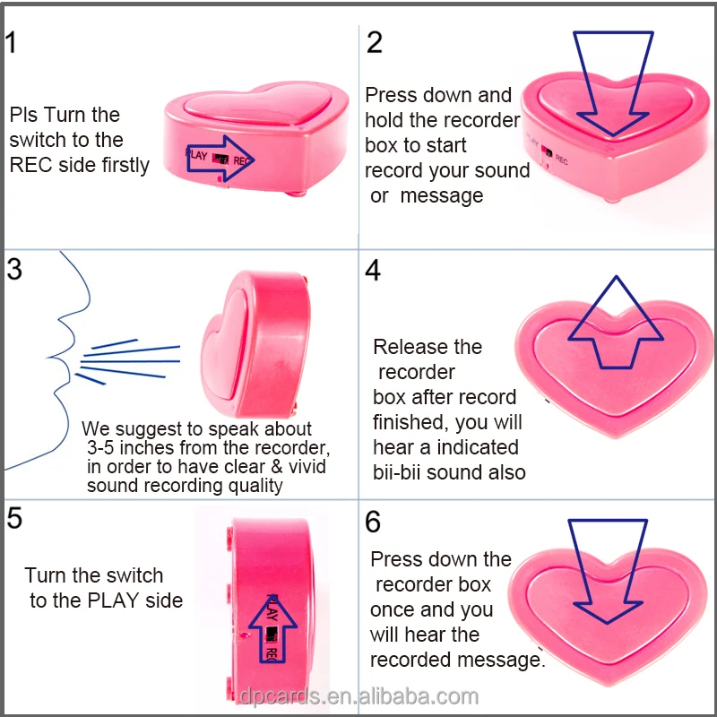 Wholesale heartbeat bear voice recorder recordable sound module voice recorder for toy teddy bear voice box