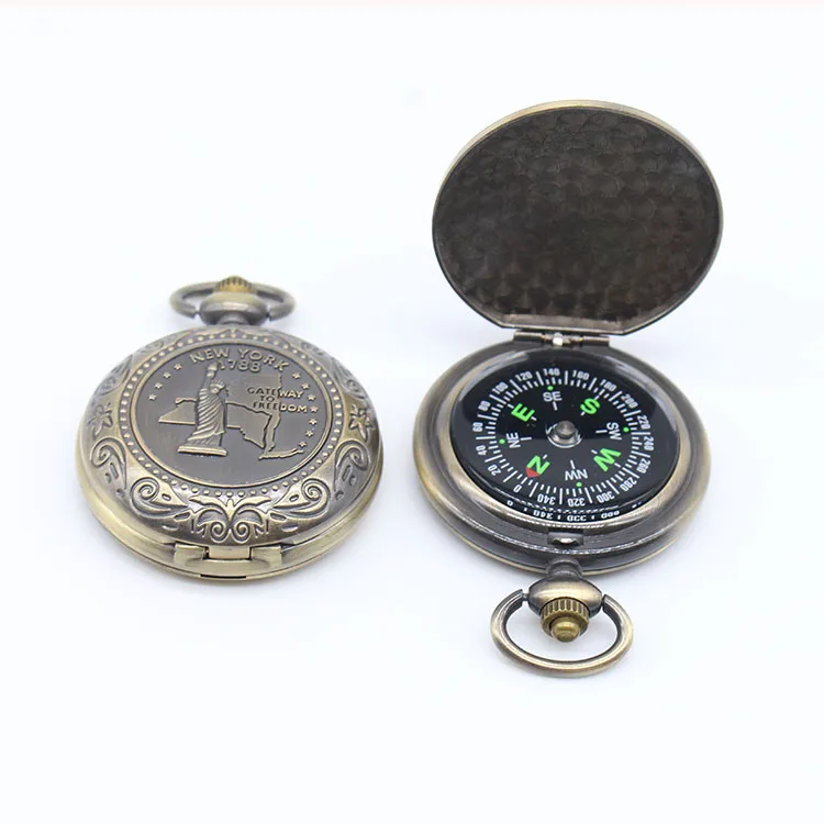 Outdoor Multi-functional Army Stainless Steel Compass Antique Pocket Compass