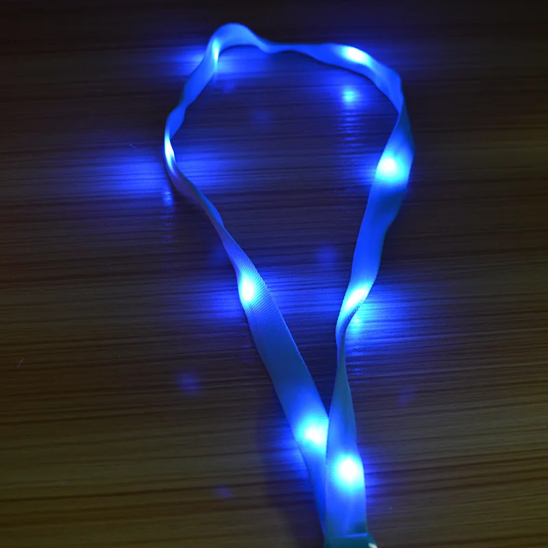 Nylon led necklace lanyard light up neck custom with badge holder