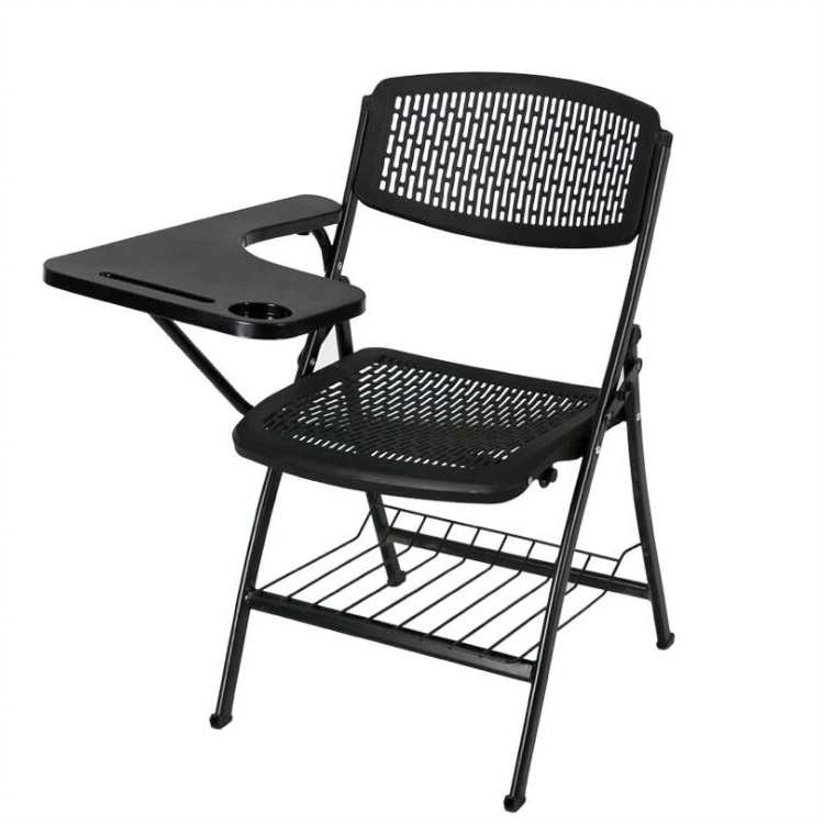Foshan Office furniture stackable mesh office training chair with writing pad